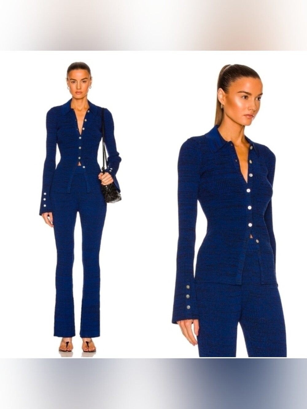 Le Ore Rimini Collared Cardigan Blue